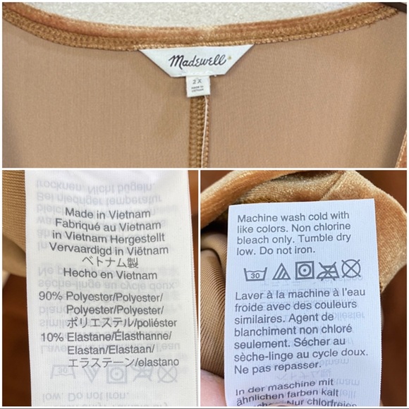 ✖️SOLD✖️•MADEWELL• Velvet Balloon-Sleeve Short Dress - Picture 8 of 13